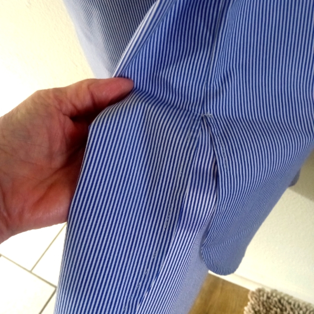 Mer Sea Coastal Blue Pin Stripe  Essential Shirt Dress | L/XL - Picture 7 of 11